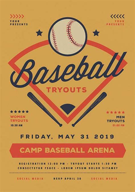 Baseball Tryout Flyer Template